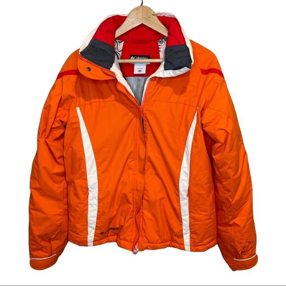 Columbia Omni Tech Orange Ski Coat/ Winter Jacket Size 18/20 Youth